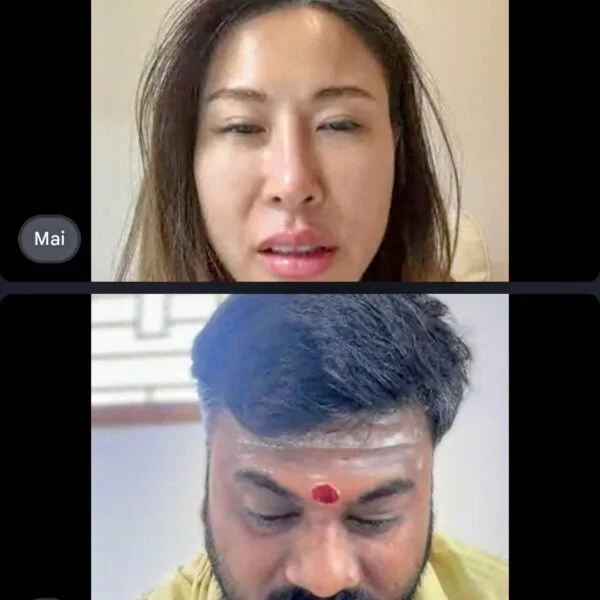 Guruji Velmurugan Swamy with client - Online Nadi Prediction