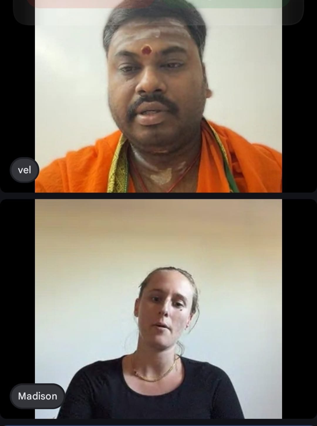 Guruji Velmurugan Swamy with client - Online Nadi Prediction